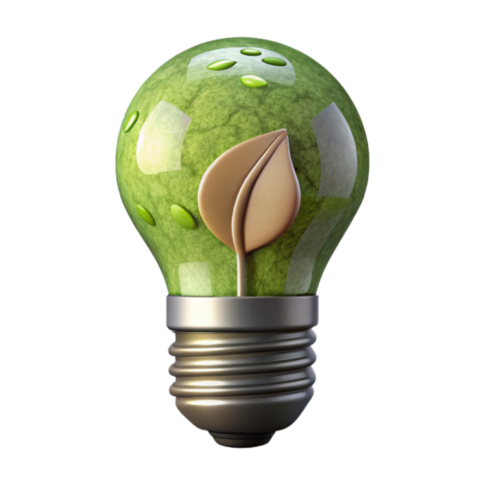 vibrant vintage Eco Friendly Light Bulb Front View Cutout professional png