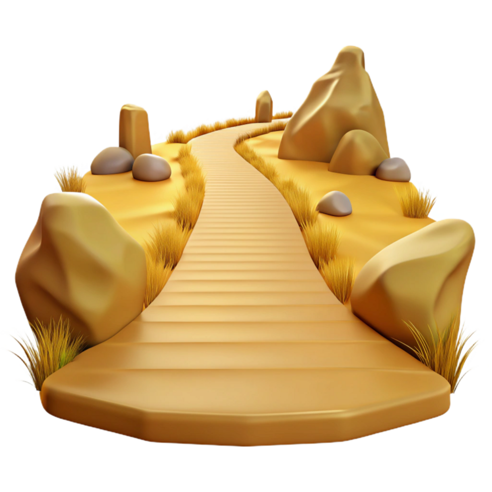 beautiful minimalist Empty Golden Valley Path Cutout with Natural Lighting genuine png