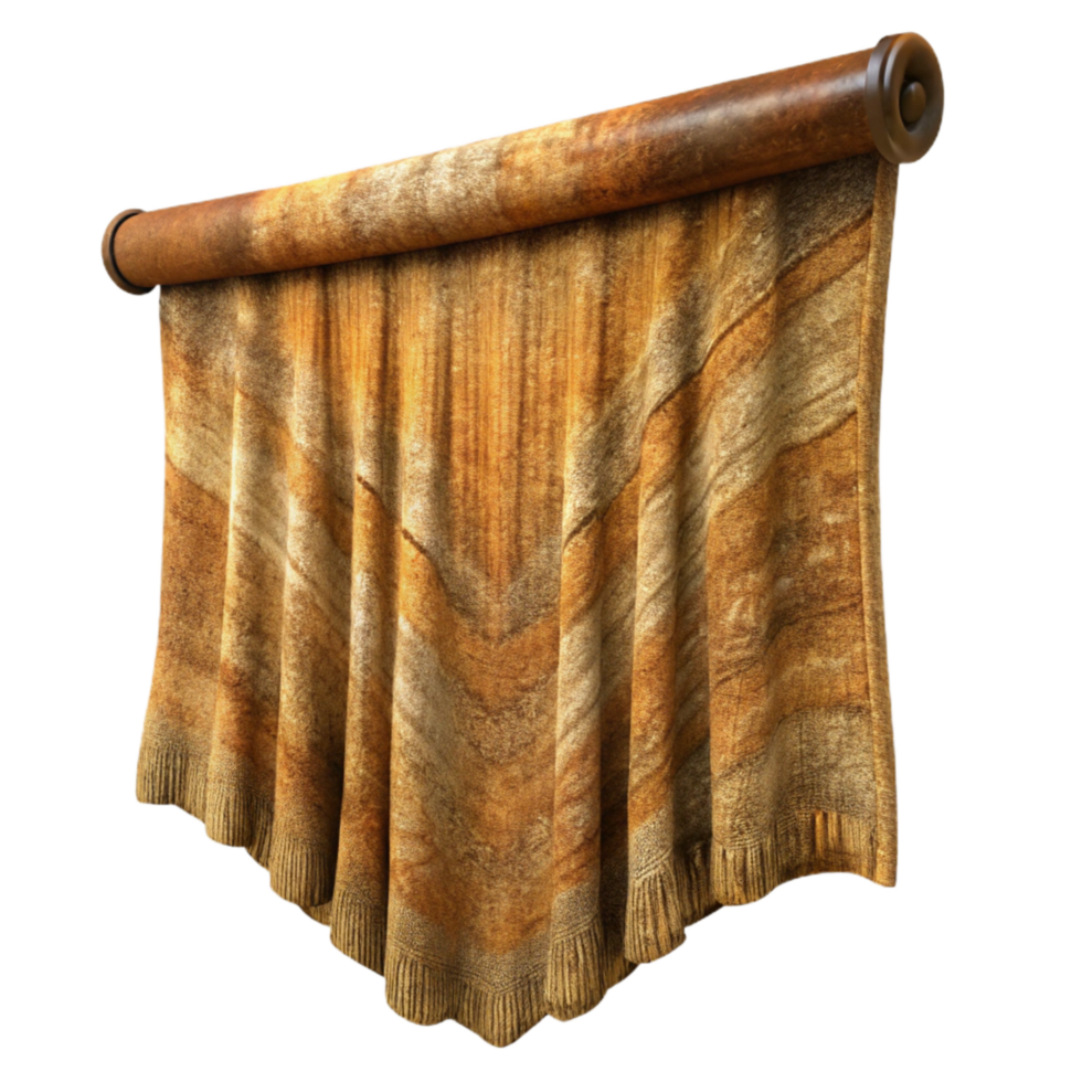 serene traditional Earthy Texture Tapestry Isolated with Warm Brown Tones detailed png