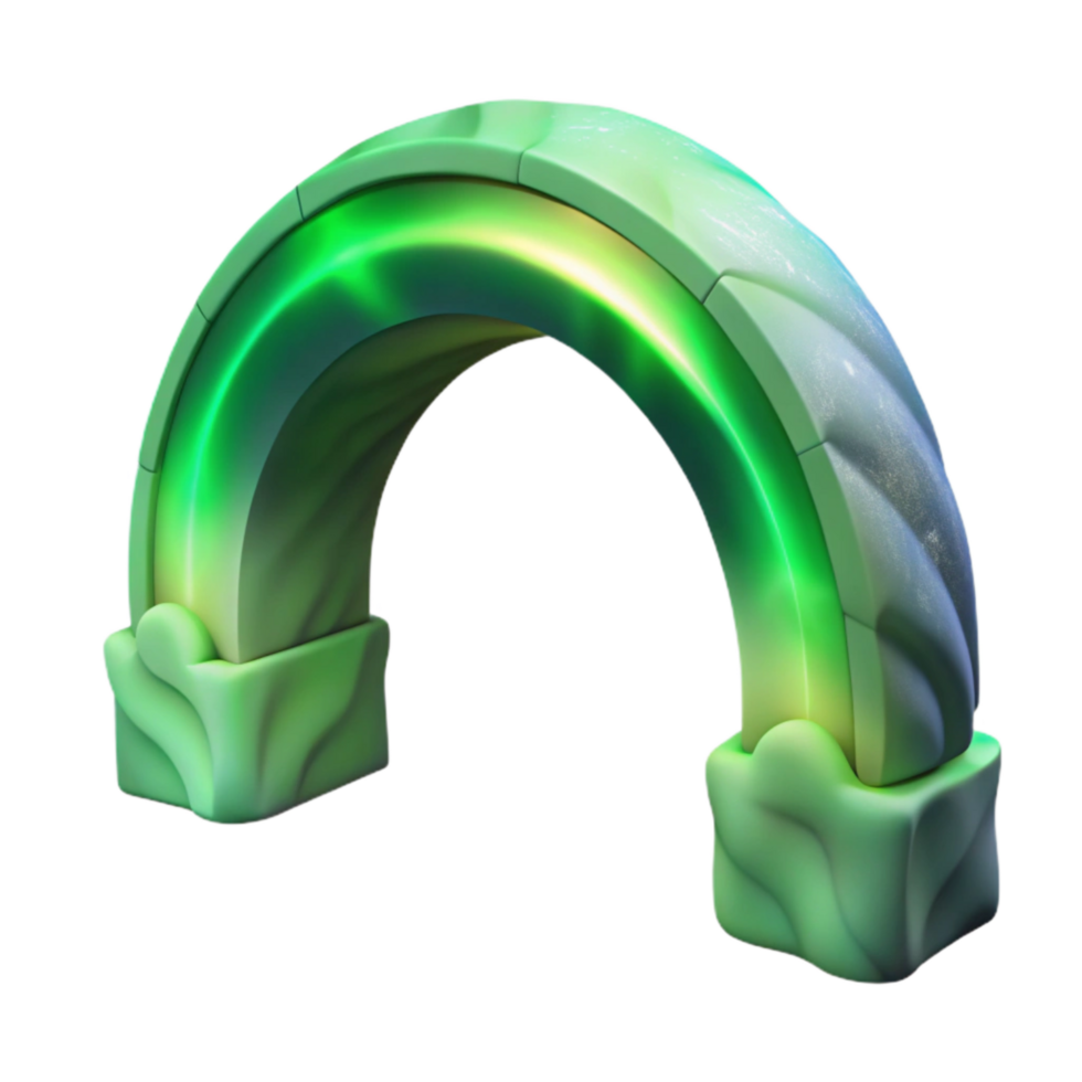 wonderful classic Ethereal Aurora Arch Isolated Green Hues genuine png