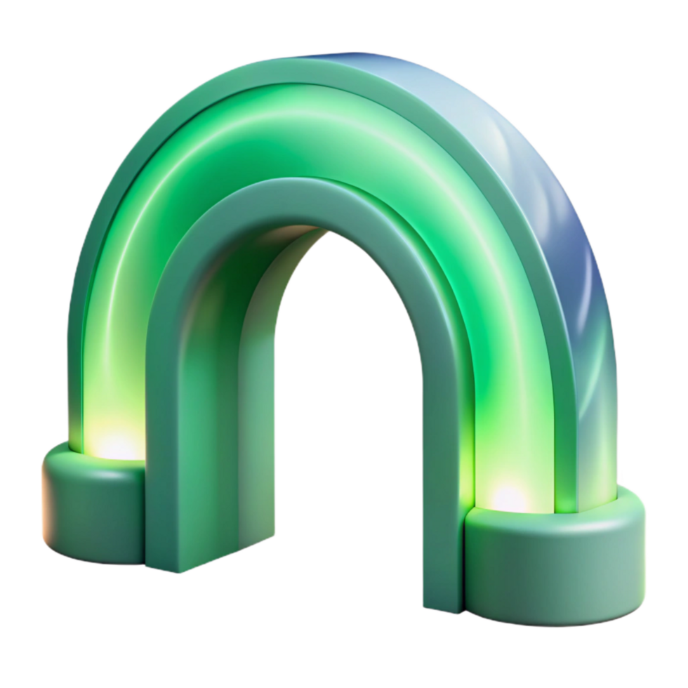 magnificent abstract Ethereal Aurora Arch Isolated Green Hues premium png