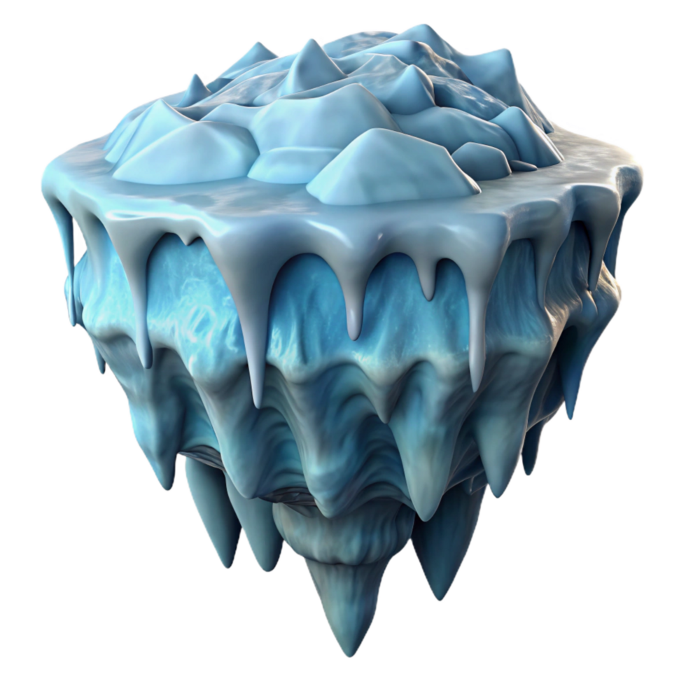 magnificent rustic Gelid Grotto Ice Formation Side View Isolated Element professional png