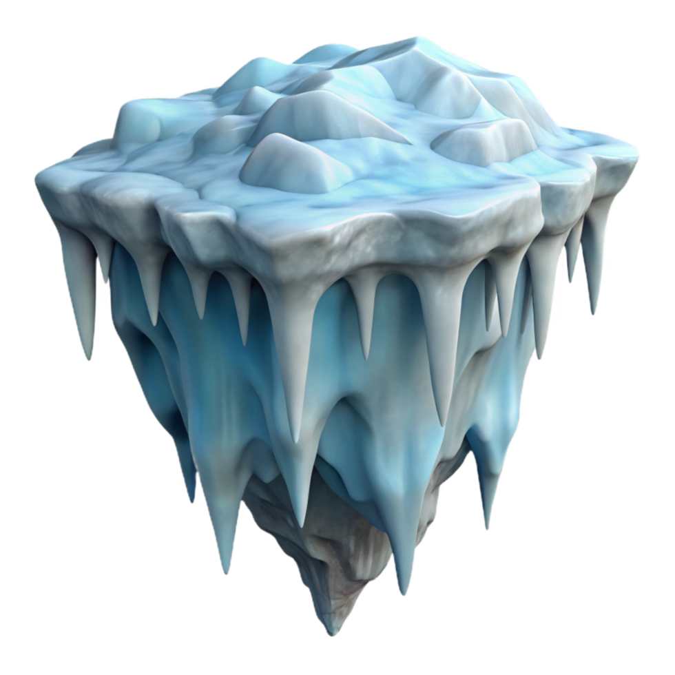 beautiful artistic Gelid Grotto Ice Formation Side View Isolated Element authentic png