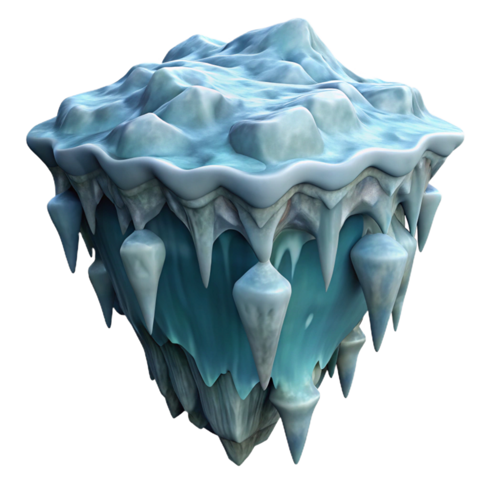 stunning modern Gelid Grotto Ice Formation Side View Isolated Element high quality png
