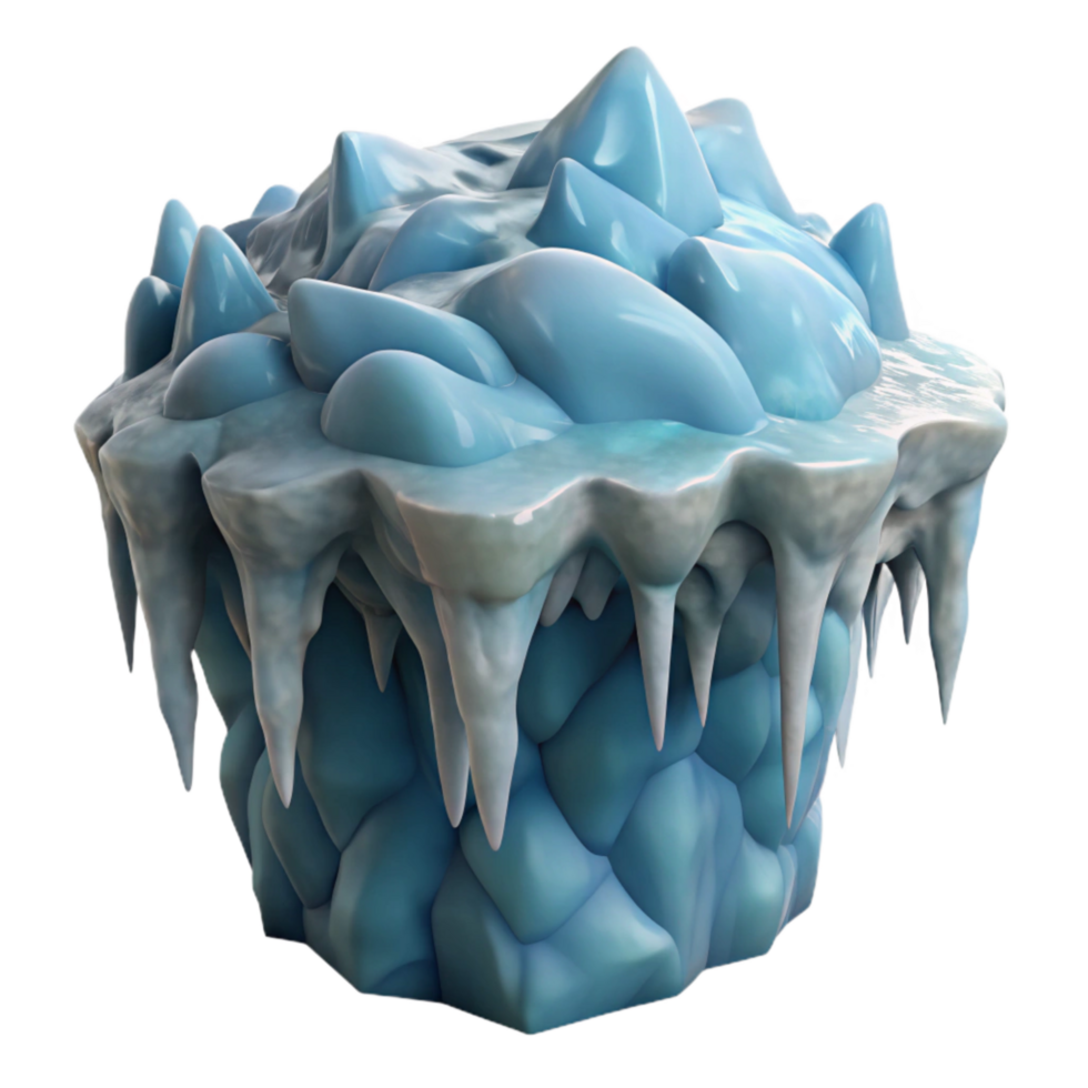 wonderful classic Gelid Grotto Ice Formation Side View Isolated Element detailed png