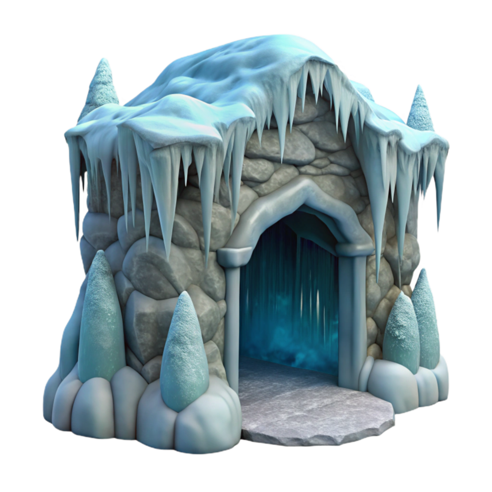 vibrant artistic Gelid Grotto Ice Sculpture Isolated Element exclusive png