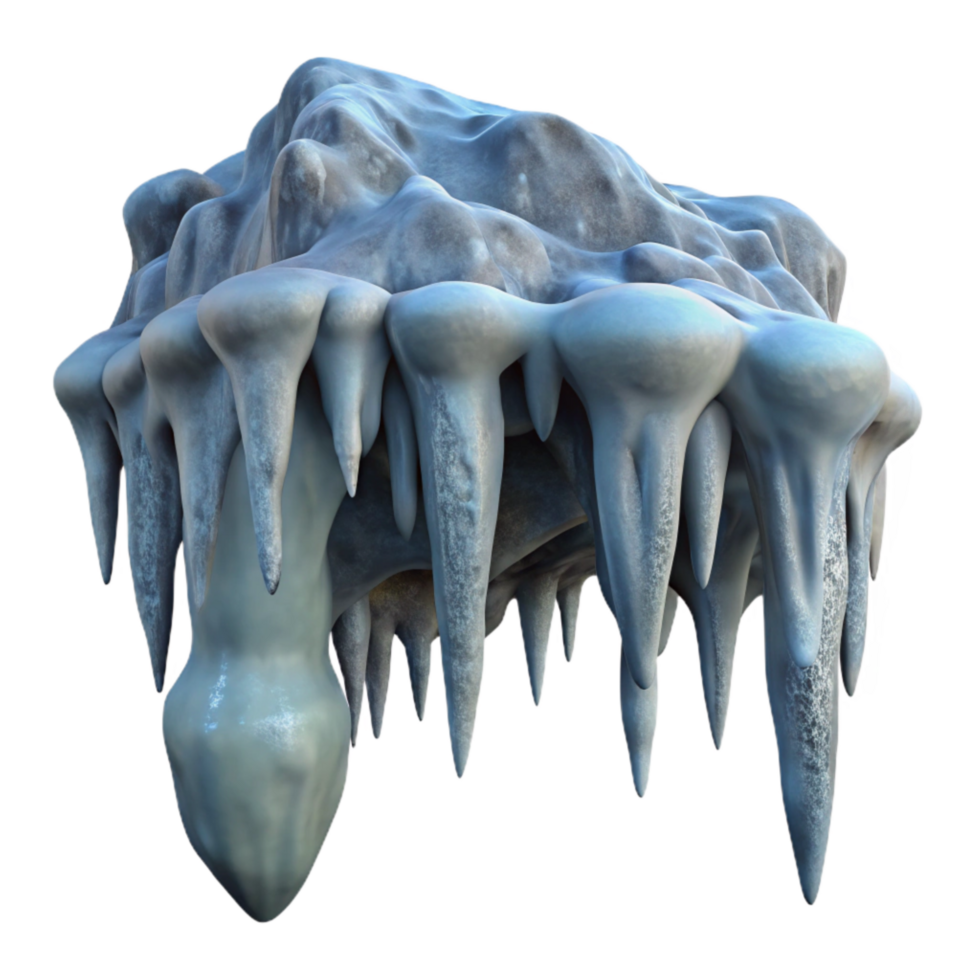 dramatic abstract Gelid Grotto Icicles Close Up Cutout high quality png
