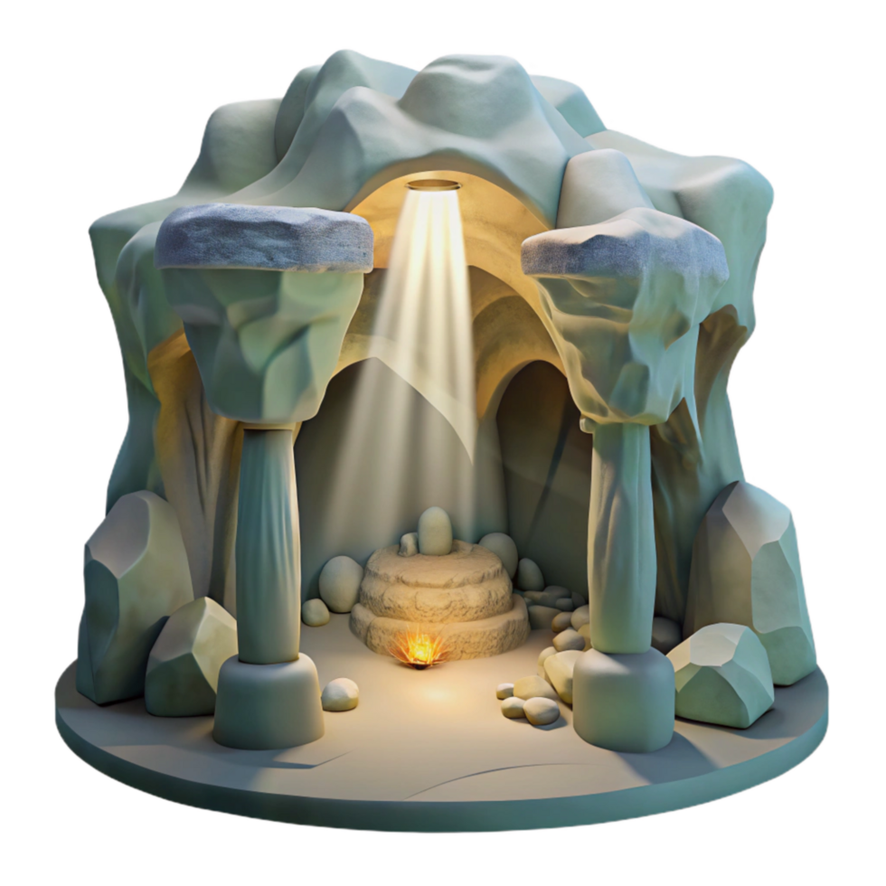 stunning traditional Gelid Grotto Interior with Stalactites Cutout authentic png