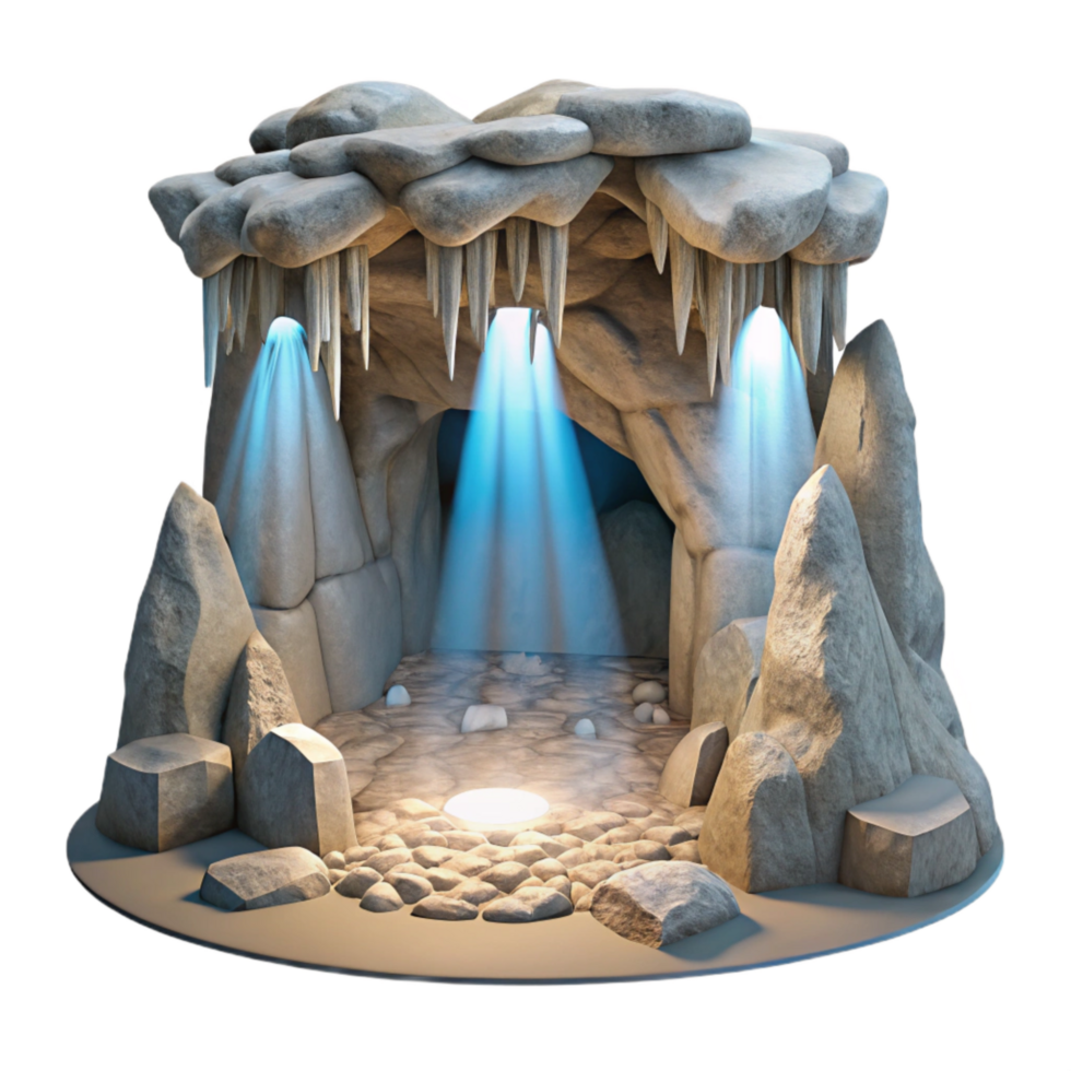 impressive classic Gelid Grotto Interior with Stalactites Cutout authentic png