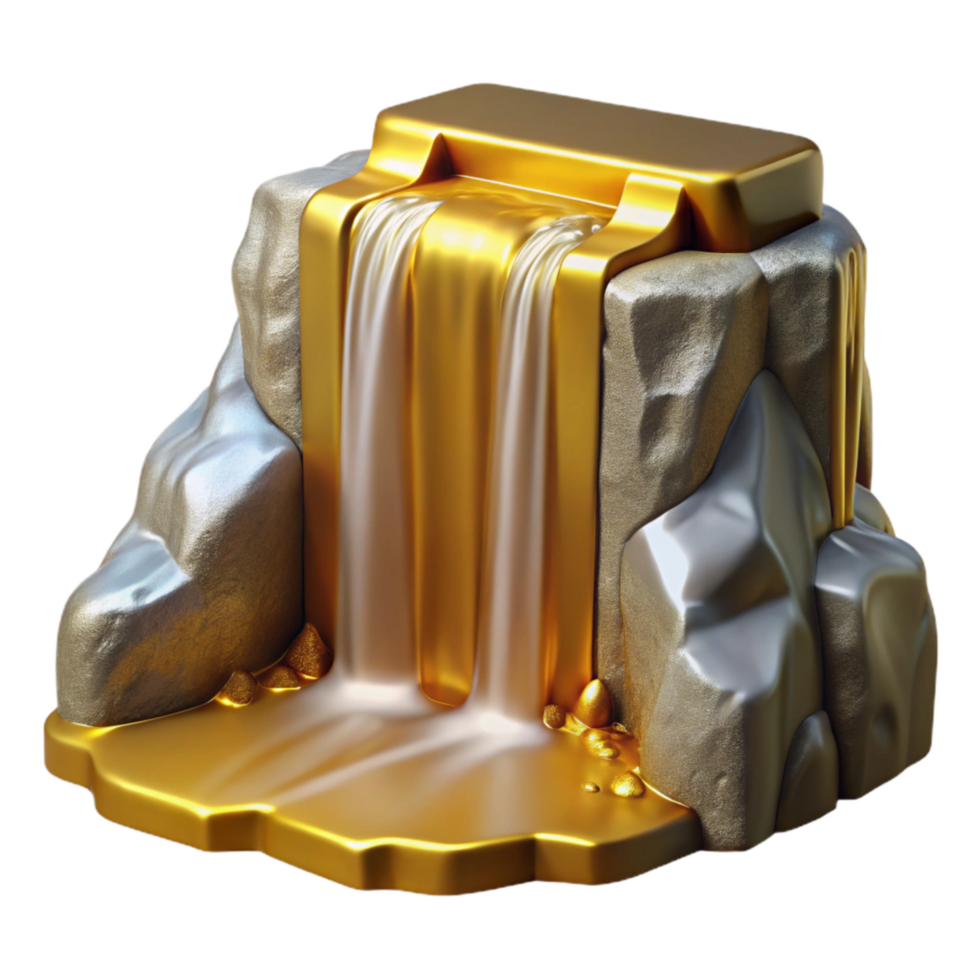 stunning contemporary Gilded Gully Waterfall Isolated with Cascading Water original png