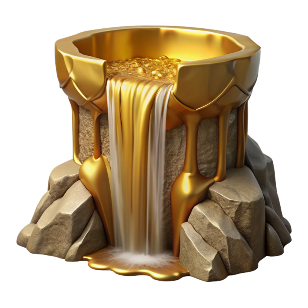 vibrant contemporary Gilded Gully Waterfall Isolated with Cascading Water exclusive png