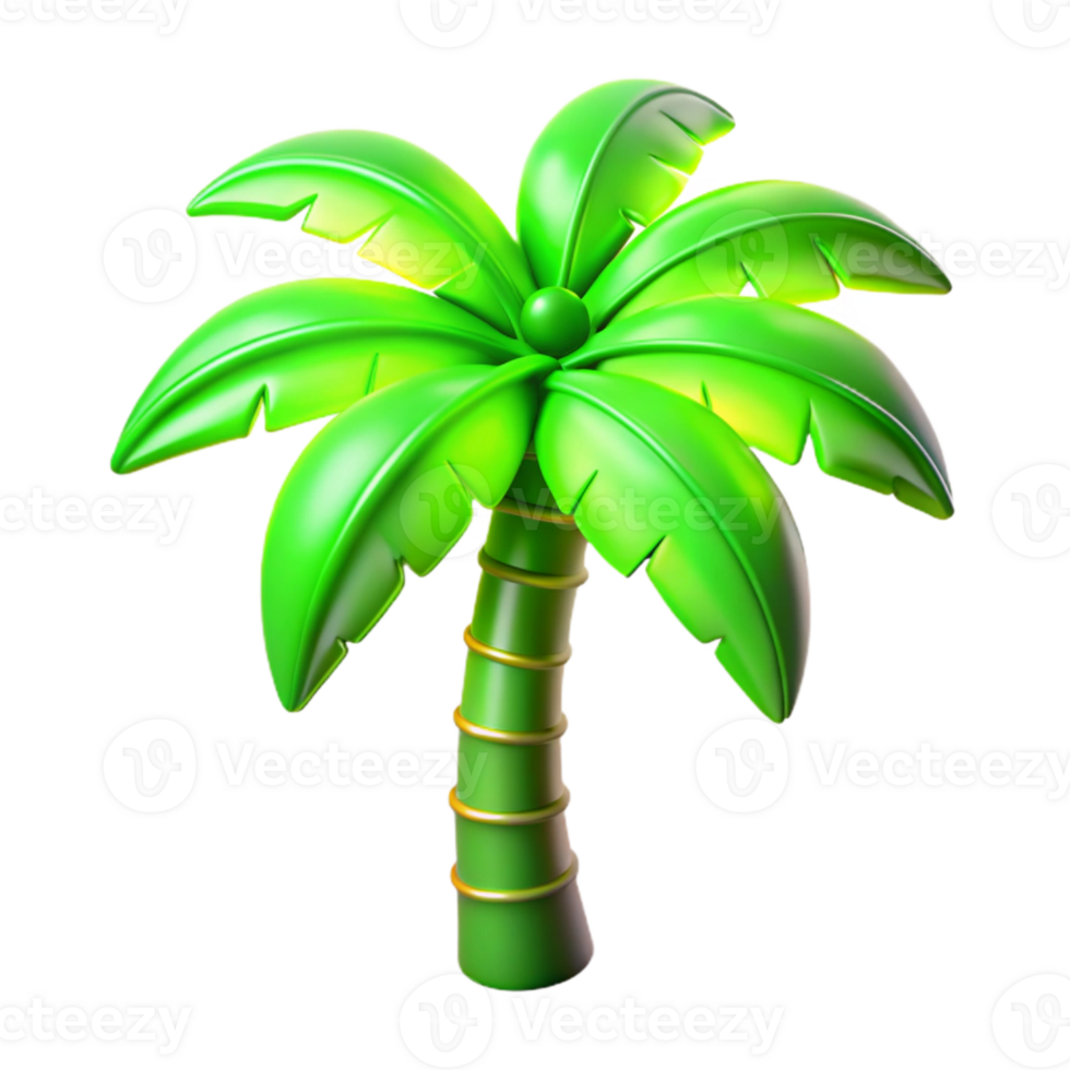 magnificent creative Neon Green Palm Tree Cutout Element high quality png