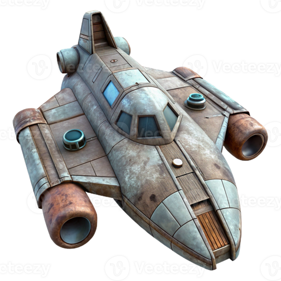 beautiful contemporary Nebula Nomad Starship Front View Isolated Element genuine png