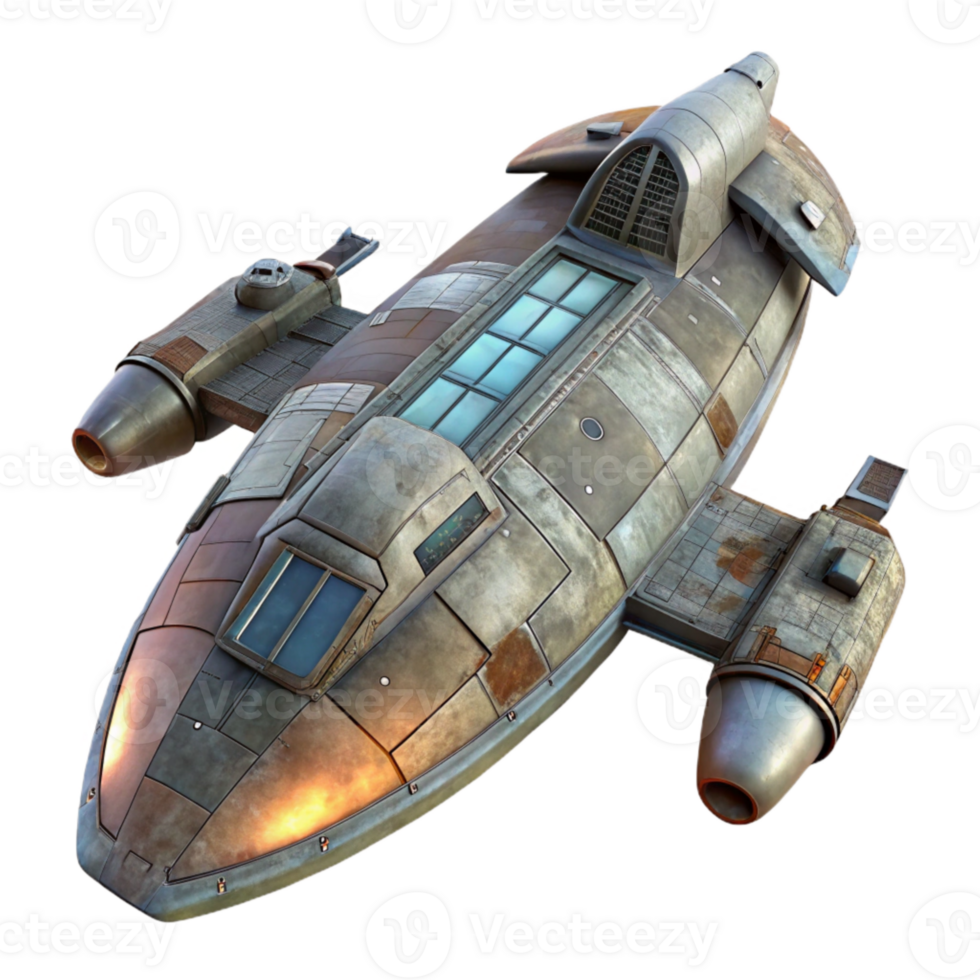 impressive rustic Nebula Nomad Starship Top View Transparent Isolated original png