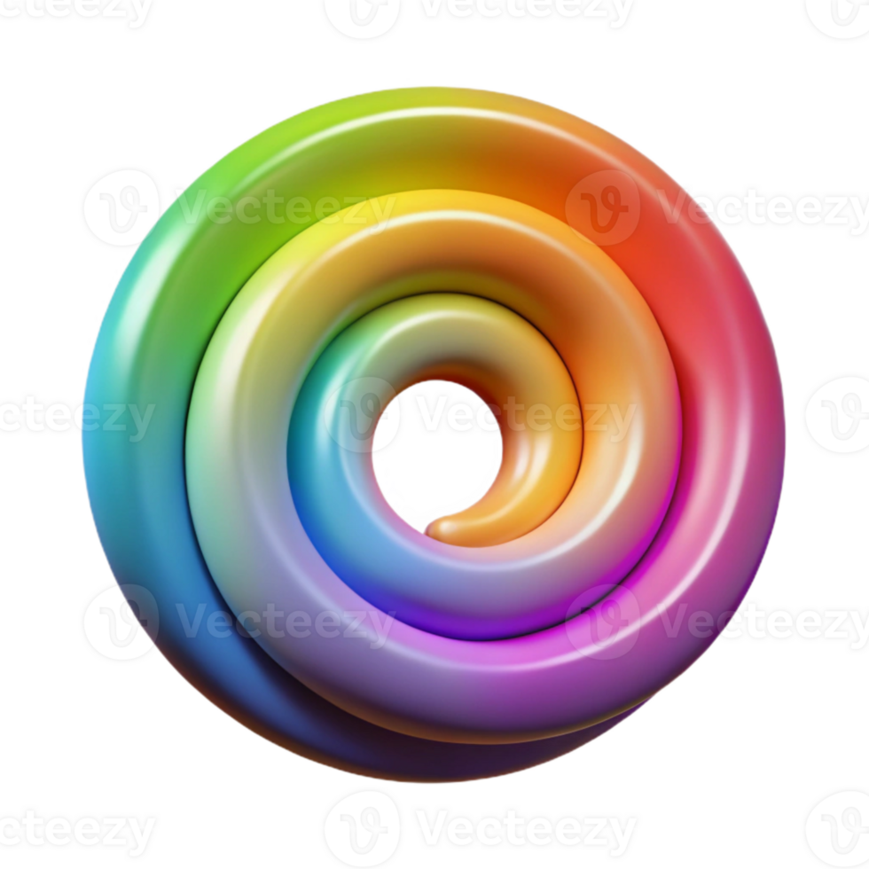 elegant vintage Rainbow Spiral Cutout Element with Soft Lighting professional png