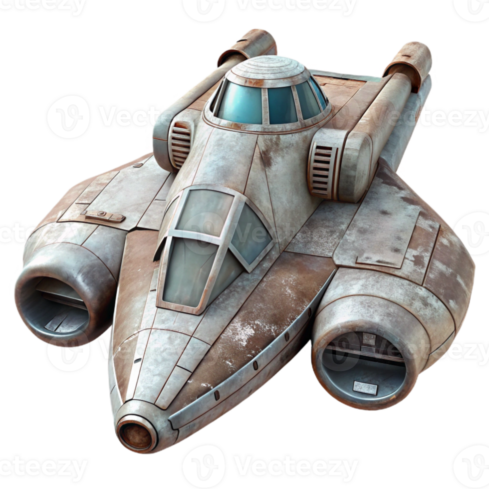 serene contemporary Nebula Nomad Starship Front View Isolated Element genuine png