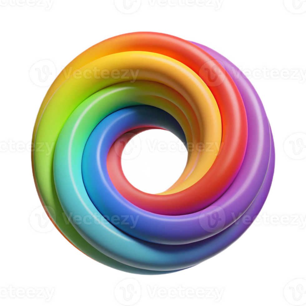 dramatic traditional Rainbow Vortex Cutout on Transparent Background with Soft Edges high resolution png