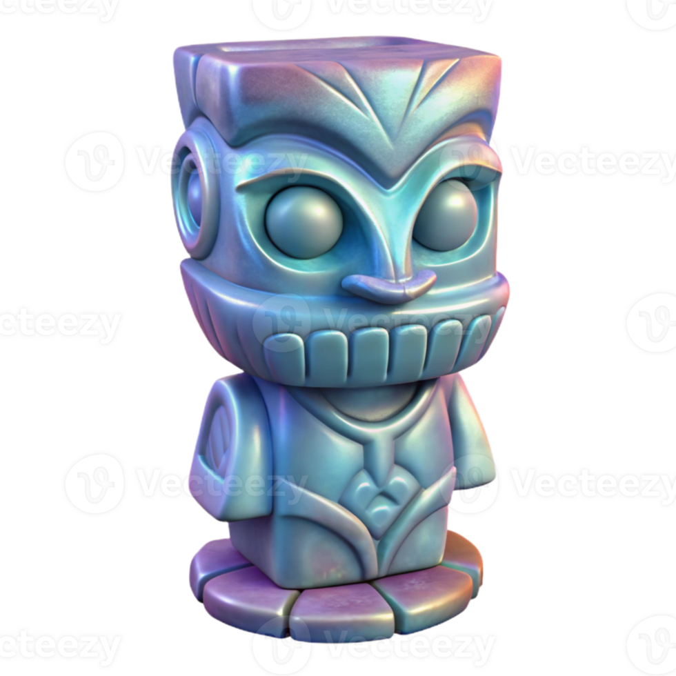 wonderful modern Realistic Hologram of Carved Totem Isolated detailed png