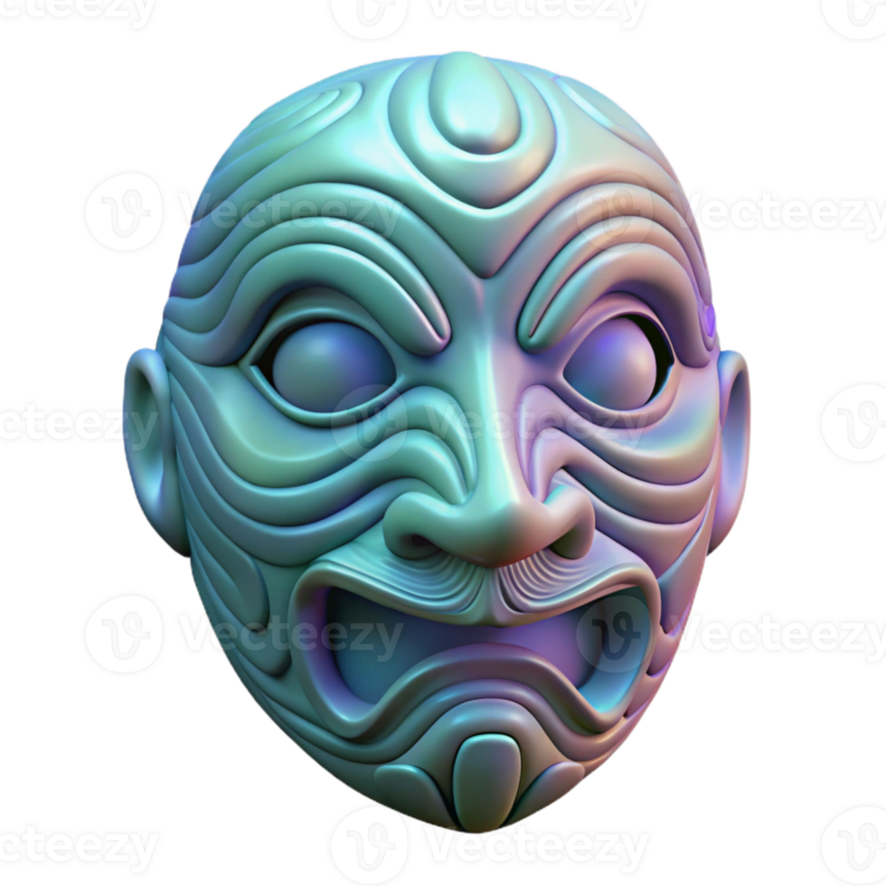 stunning abstract Realistic Hologram of Carved Totem Isolated authentic png
