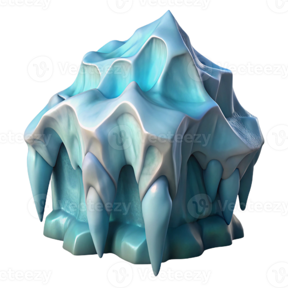 extraordinary abstract Realistic Ice Cave Formation Isolated Transparent Background high quality png