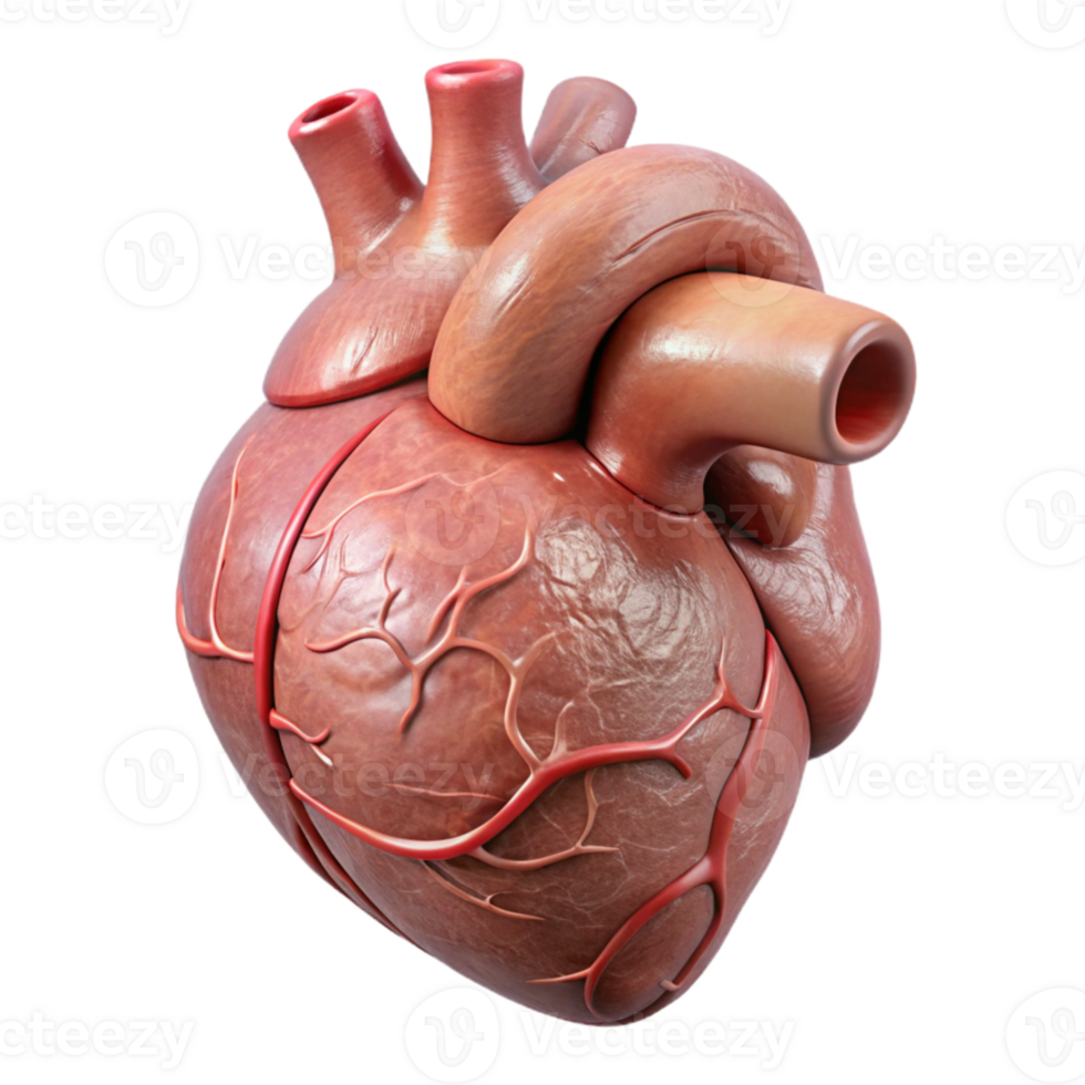 extraordinary abstract Realistic Human Heart Anatomical View Cutout original png