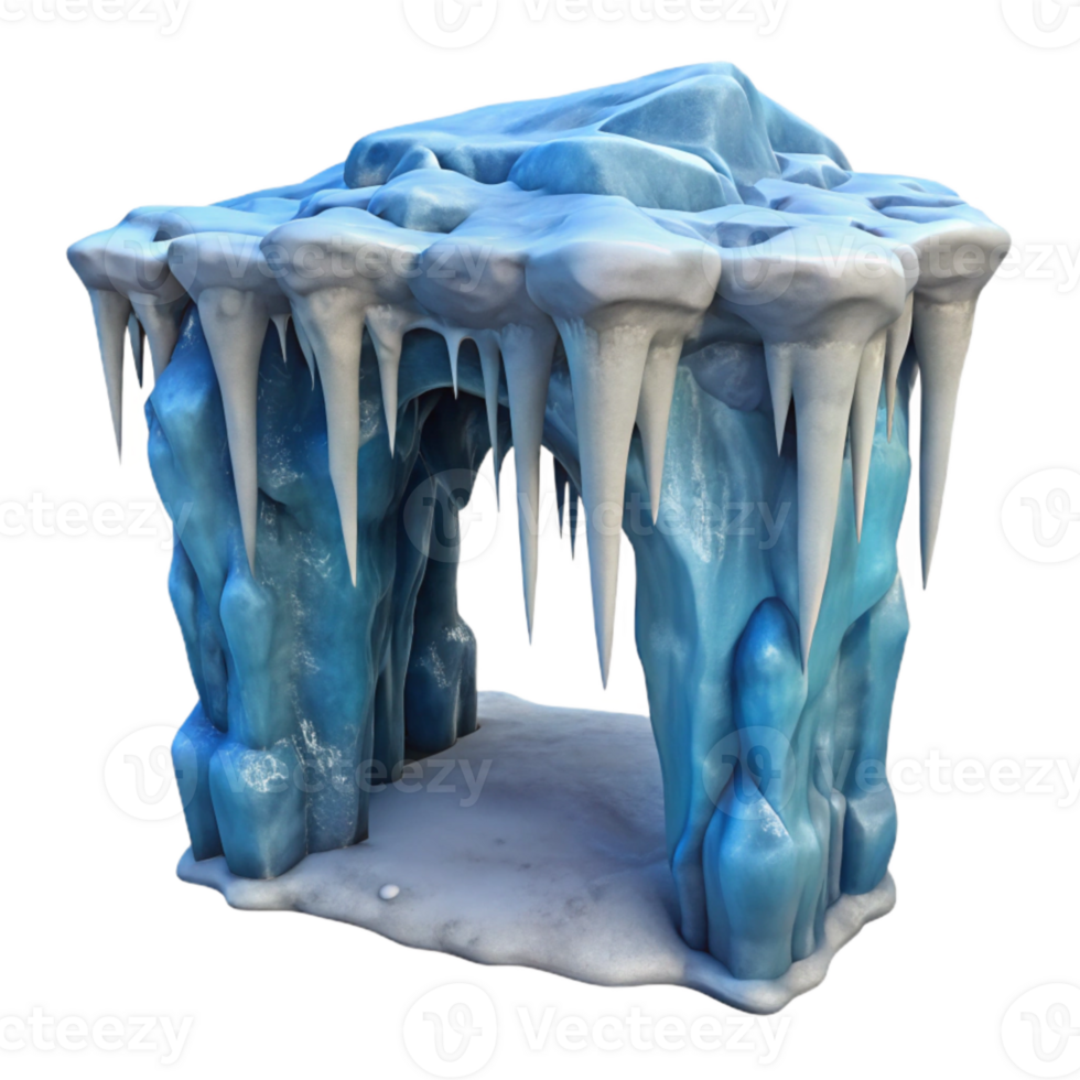 dramatic artistic Realistic Icicles in Gelid Grotto Transparent Background premium png
