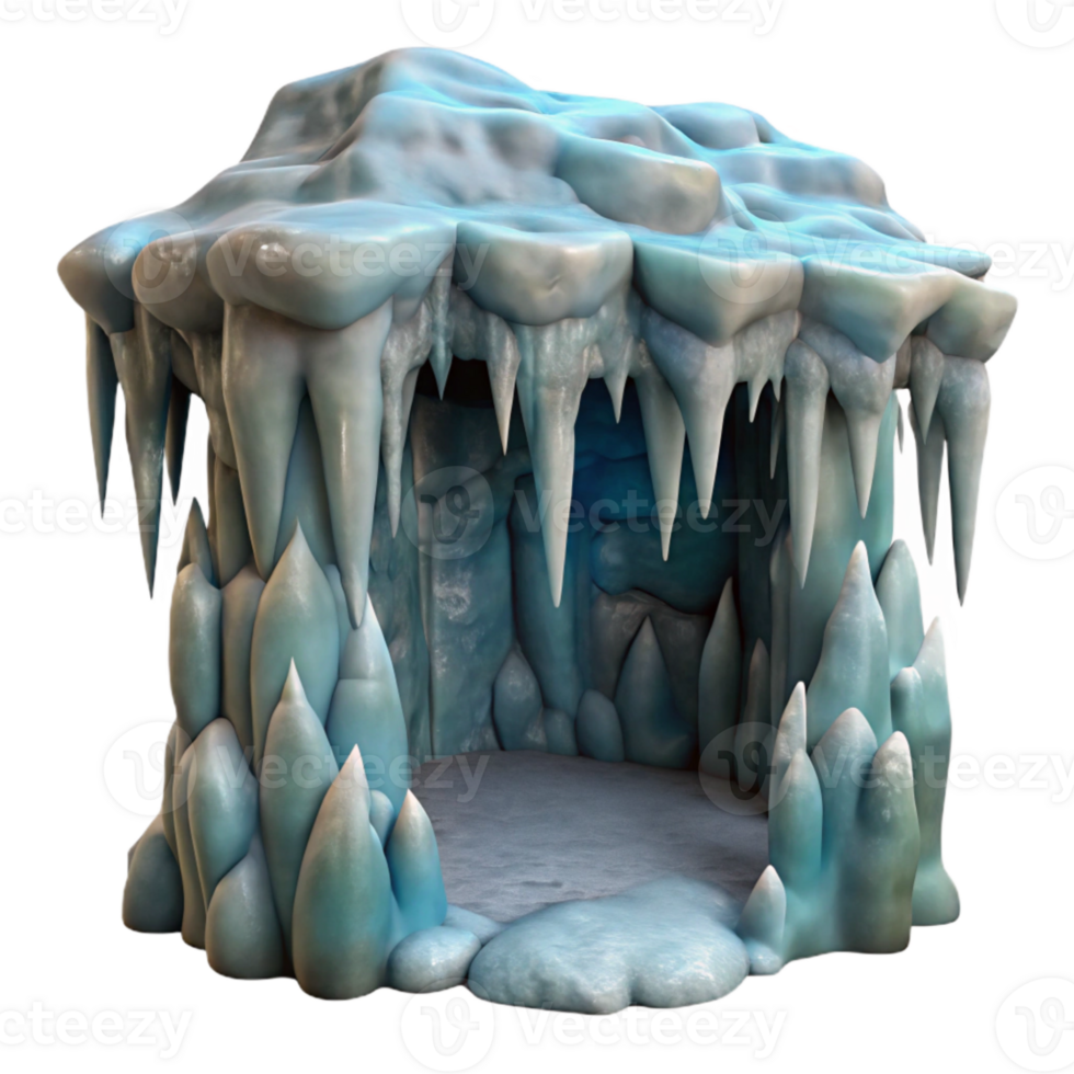 dramatic rustic Realistic Icicles in Gelid Grotto Transparent Background png