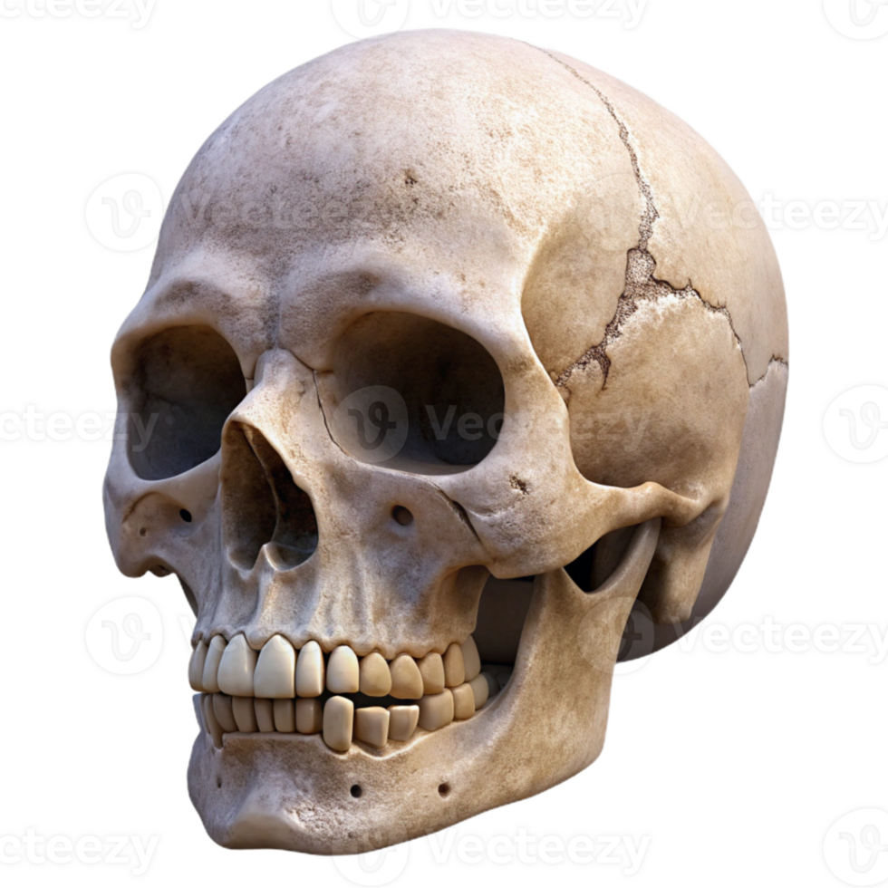 vibrant abstract Realistic Human Skull Cutout with Front View Angle authentic png