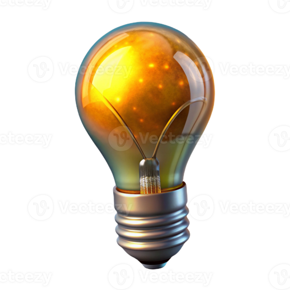 impressive creative Realistic Light Bulb Glowing Filament Isolated high quality png