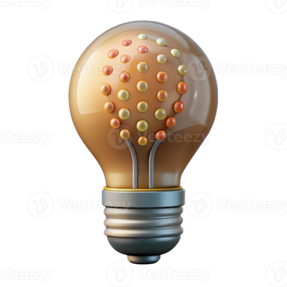 wonderful modern Realistic Light Bulb with Binary Code Filament Transparent Background exclusive png