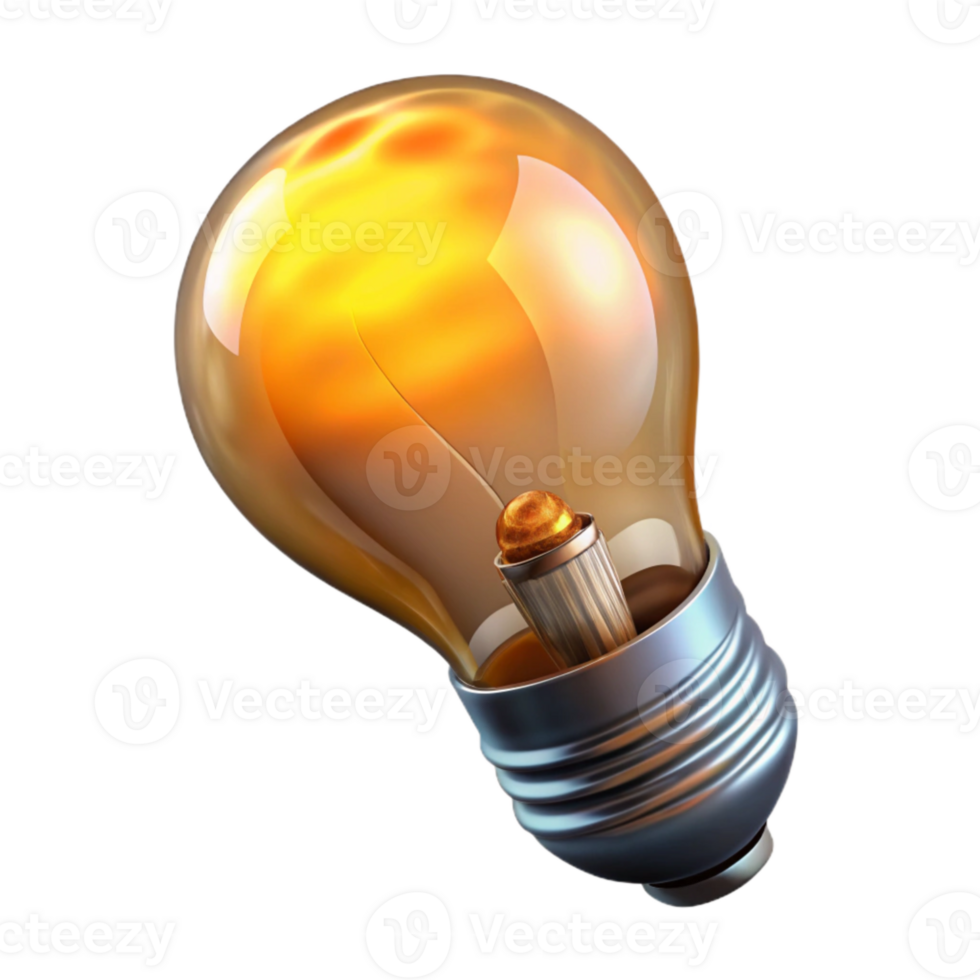 serene abstract Realistic Light Bulb Glowing Filament Isolated png