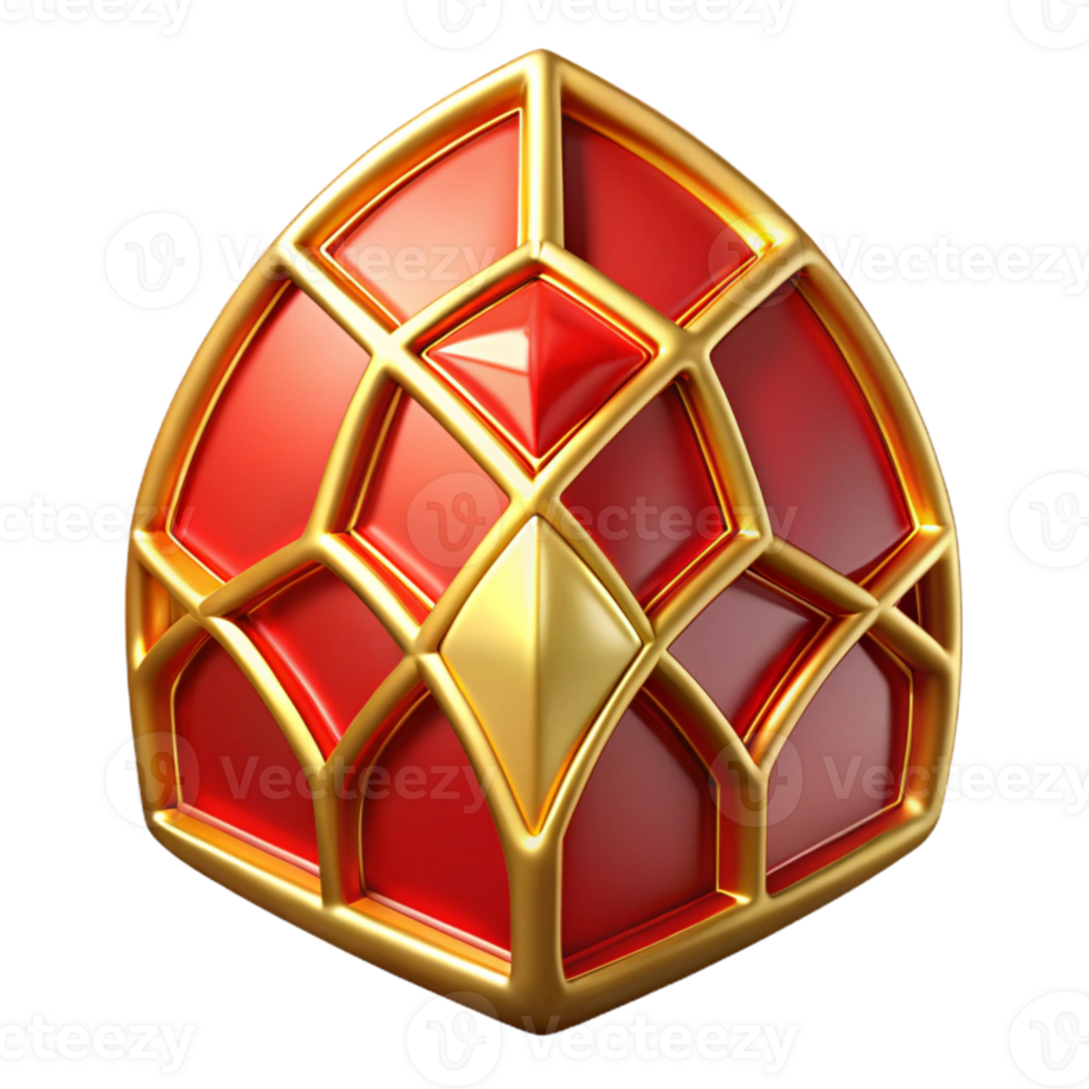 stunning creative Red and Gold Stained Glass Design Transparent original png