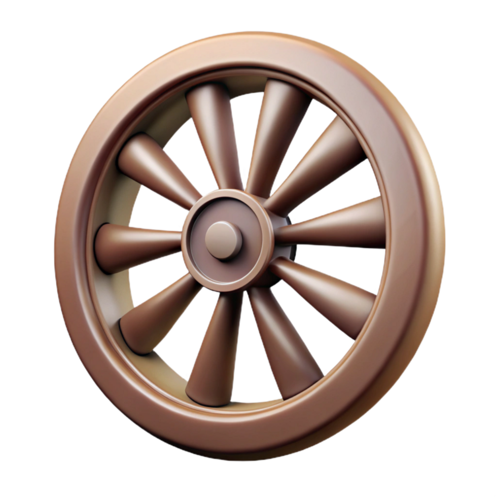 magnificent creative Rotating Wheel with Spokes Design Isolated detailed png