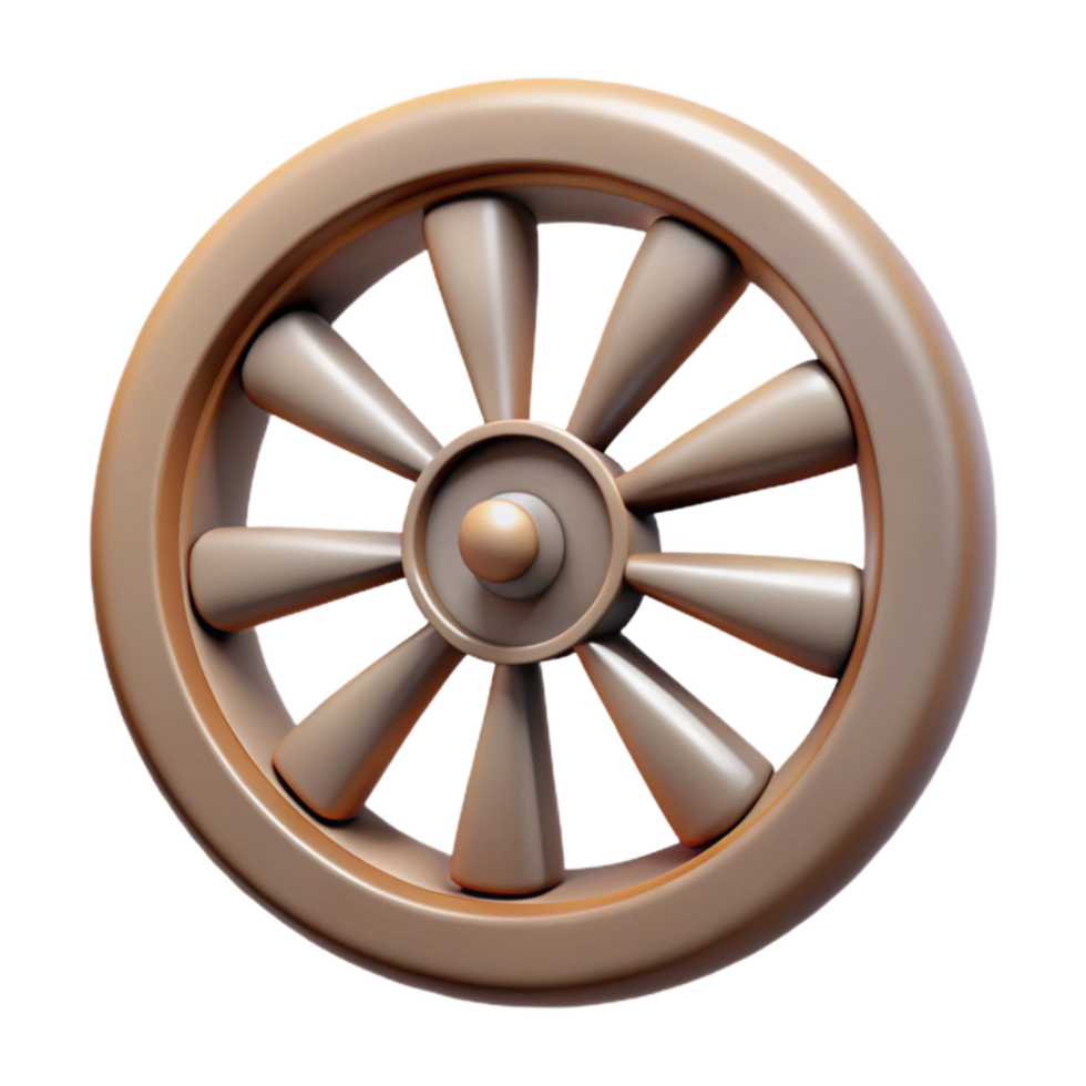 vibrant traditional Rotating Wheel with Spokes Design Isolated detailed png