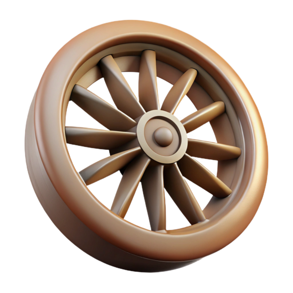 stunning creative Rotating Wheel with Spokes Design Isolated detailed png