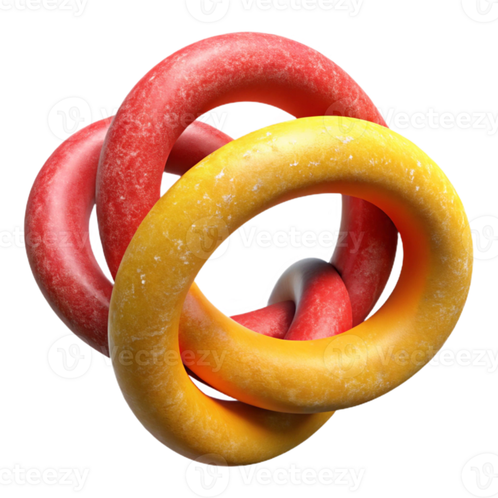 wonderful rustic Red and Yellow Intertwined Circles Isolated high quality png