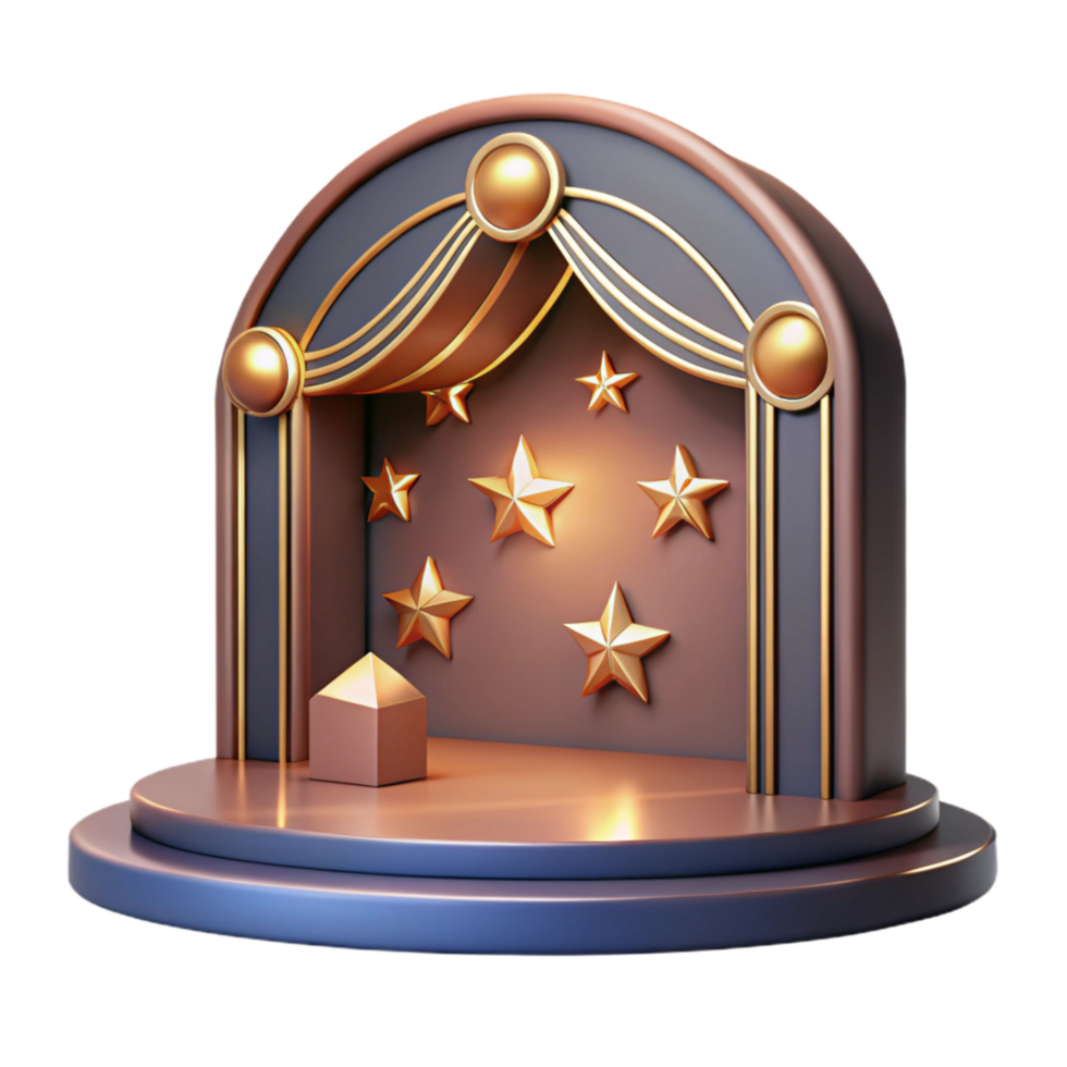 dramatic traditional Starry Stage Isolated with Soft Lighting Effects high quality png