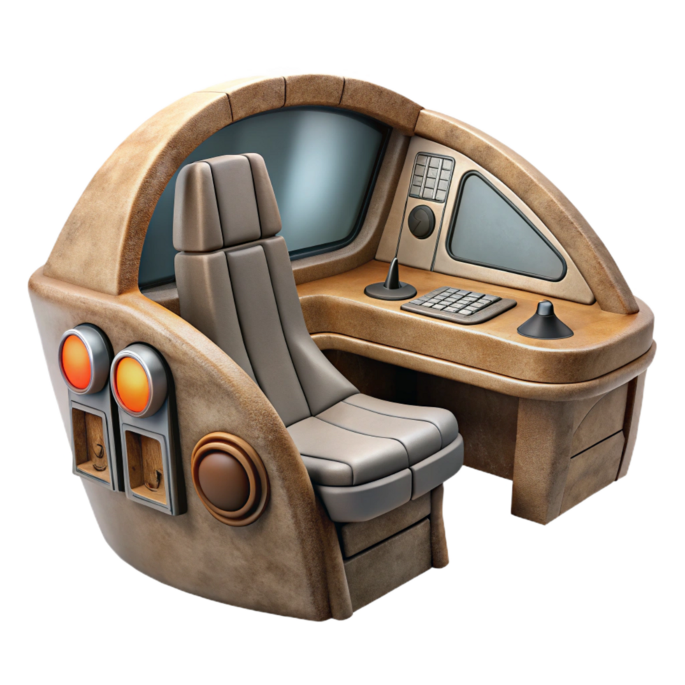 serene creative Starship Cockpit Cutout on Transparent Background with View png