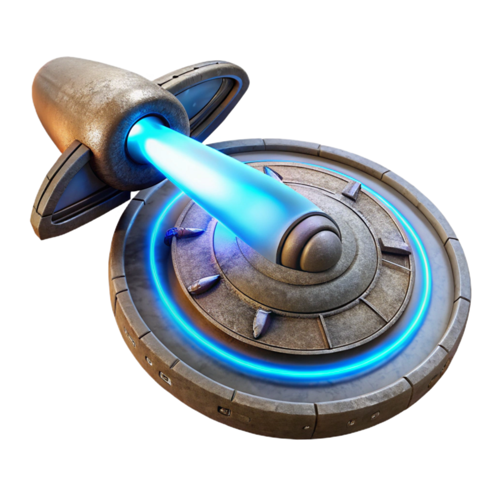 serene traditional Starship Warp Drive Cutout with Blue Energy Trail genuine png