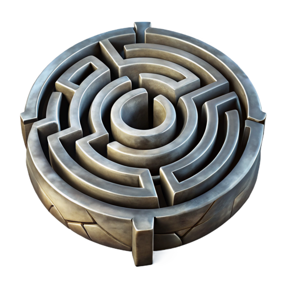 beautiful contemporary Stylized Luminari Labyrinth Isolated with Sharp Lines high quality png