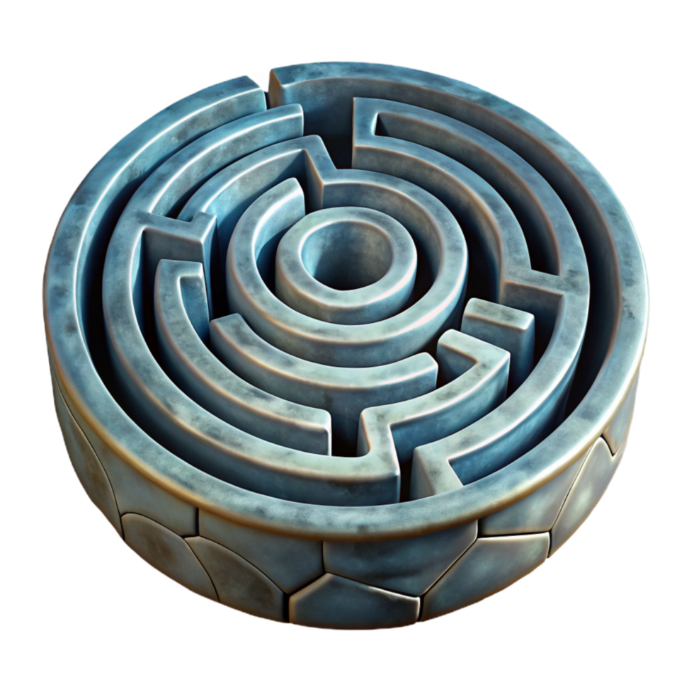 serene vintage Stylized Luminari Labyrinth Isolated with Sharp Lines original png