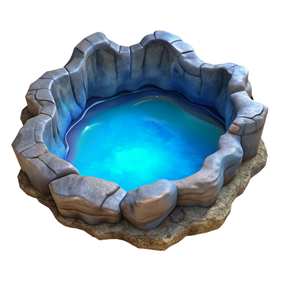 elegant contemporary Subterranean Lake Cutout with Glowing Green Algae exclusive png