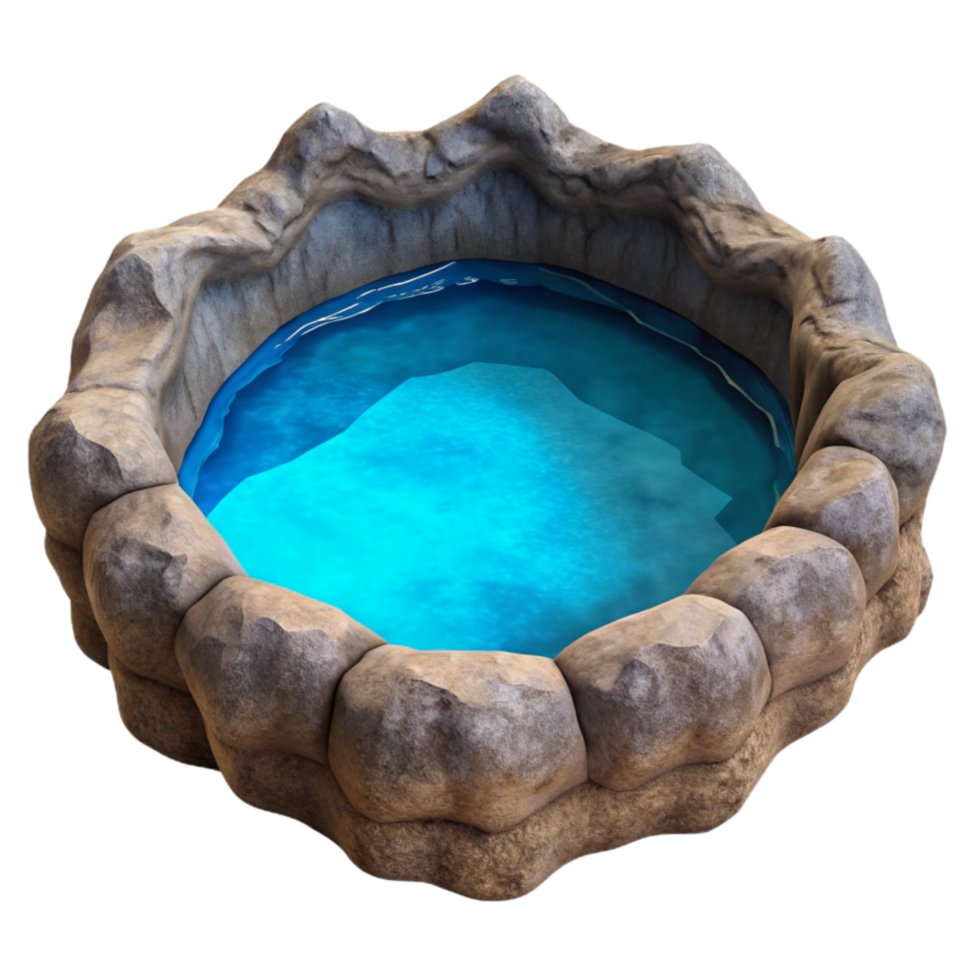 beautiful minimalist Subterranean Lake Cutout with Glowing Green Algae authentic png