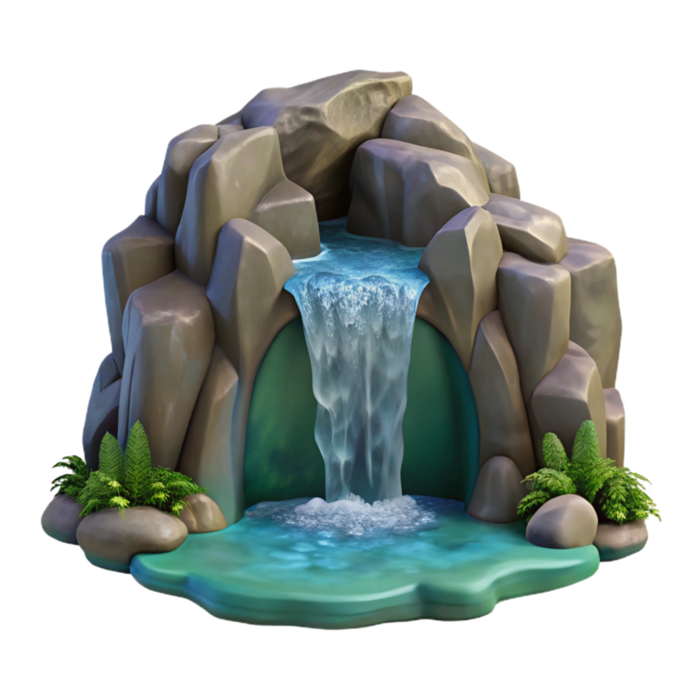 magnificent abstract Subterranean Waterfall Cutout Transparent Background professional png