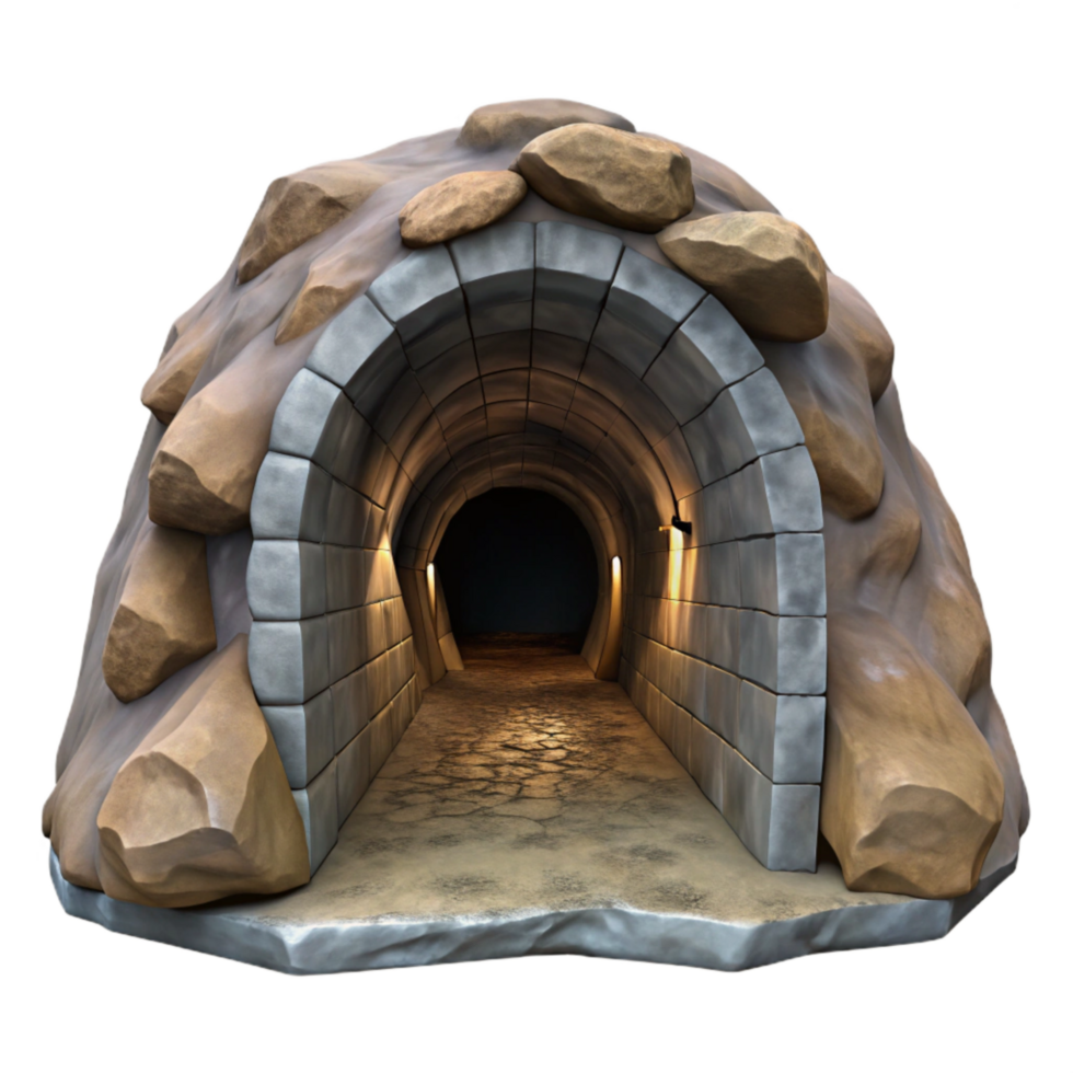 impressive vintage Subterranean Tunnel Isolated with Dramatic Perspective professional png