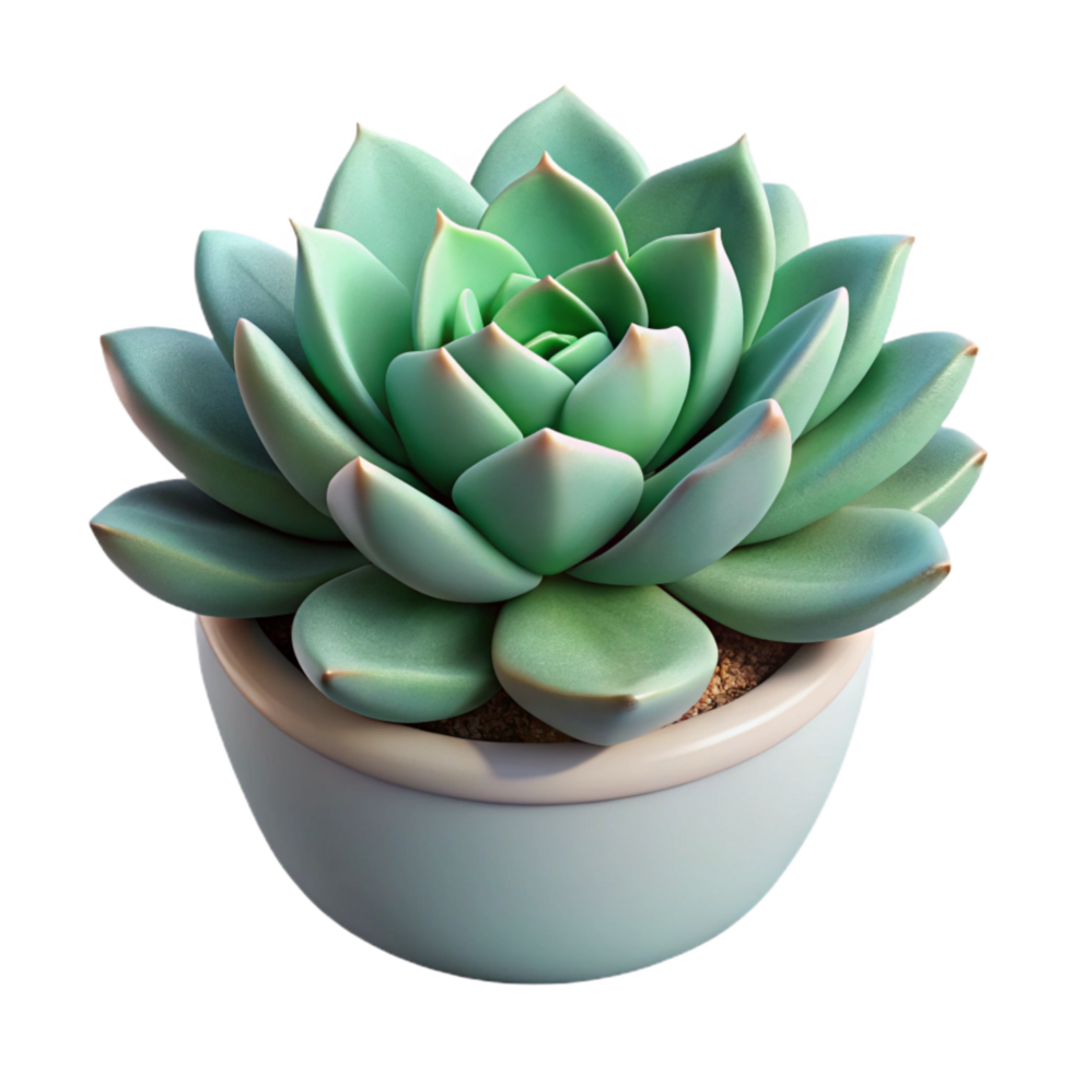 elegant contemporary Succulent Plant Isolated on Transparent Background with Shadow professional png