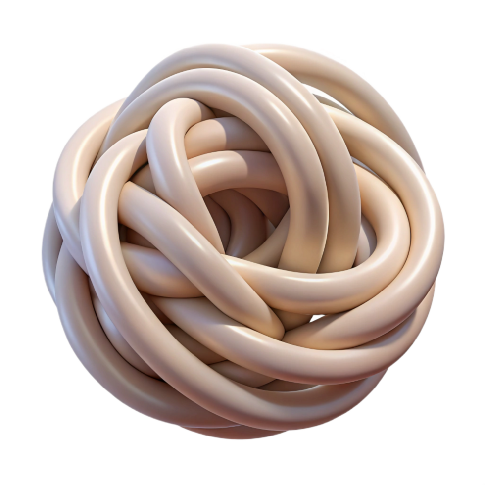 serene modern Tangled String Isolated with Soft Lighting professional png