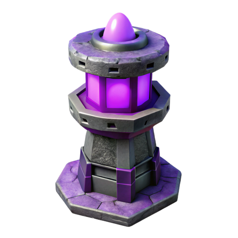 extraordinary creative Terraform Tower with Purple Glow Isolated Cutout original png