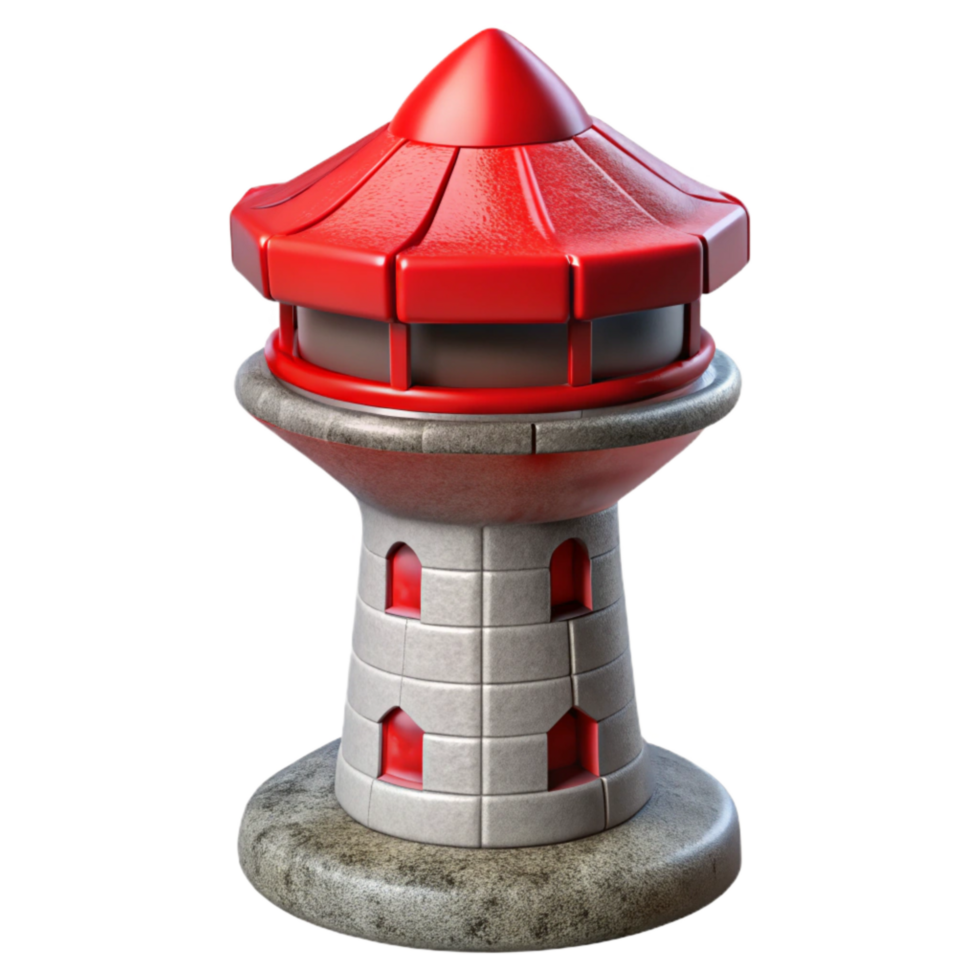 beautiful creative Terraform Tower with Red Accents Isolated Transparent Background premium png