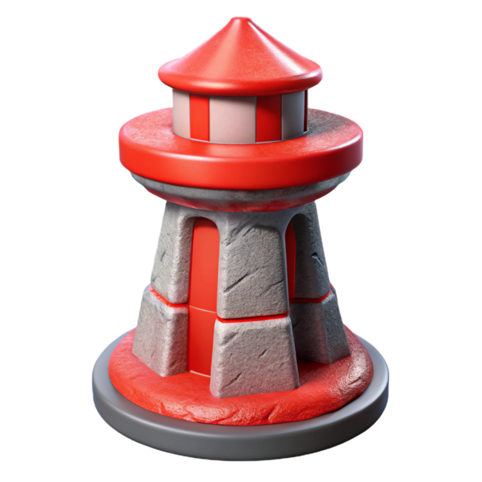 magnificent rustic Terraform Tower with Red Accents Isolated Transparent Background original png
